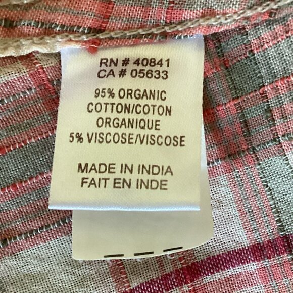 Aventura Organic Plaid Button Down Long Sleeve Shirt Sz S #41A - Picture 8 of 9